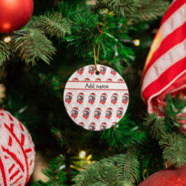 ニューフューポー犬がクリスマススターを育てる セラミックオーナメント