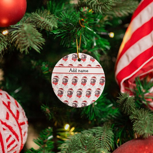 ニューフューポー犬がクリスマススターを育てる セラミックオーナメント