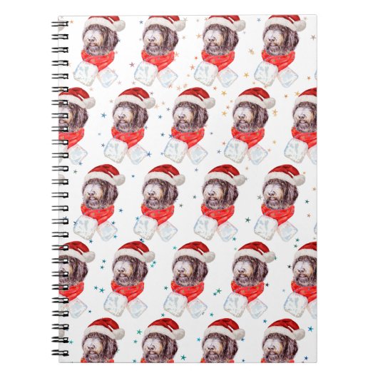 ニューフューポー犬がクリスマススターを育てる ノートブック (正面)