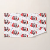 ニューフューポー犬がクリスマススターを育てる ハンドタオル (ハンドタオル)