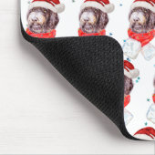 ニューフューポー犬がクリスマススターを育てる マウスパッド (コーナー)