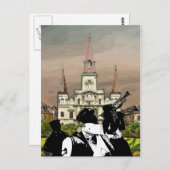 ニューフランスのオーリンズの四分の大聖堂 ポストカード (正面/裏面)