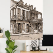 ニューフランスのオーリンズヴィンテージクォーター ポスター (ホームオフィス)