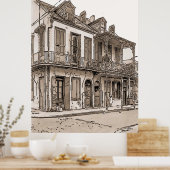 ニューフランスのオーリンズヴィンテージクォーター ポスター (キッチン)