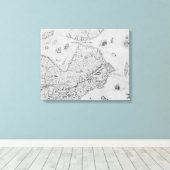 ニューフランスまたはカナダの地図 キャンバスプリント (インサイチュ (ウッドフロア))