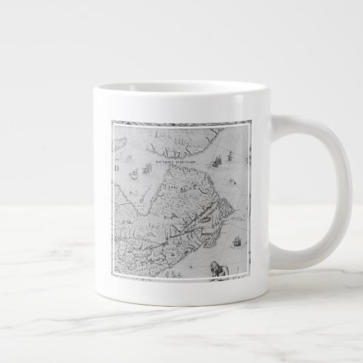 ニューフランス·カナダ地図 ジャンボコーヒーマグカップ (右)