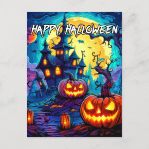 ニューフ不気味ァイ幽霊のよく出るスハロウィーン ポストカード