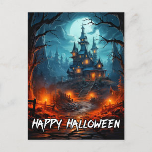 ニューフ不気味ァイ幽霊のよく出るスハロウィーン ポストカード