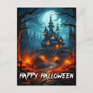 ニューフ不気味ァイ幽霊のよく出るスハロウィーン ポストカード