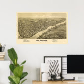 ニューブライトン， PAパノラママップ – 1901 ポスター (ホームオフィス)