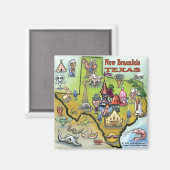 ニューブラウンフェルステキサス州の地図 マグネット (正面/裏面)