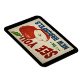 ニューブラウンフェルステキサス州アップル – ヴィンテージトラベル マグネット (右側)