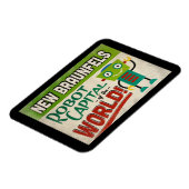 ニューブラウンフェルステキサス州ロボットおもしろい-ヴィンテージ マグネット (左側)