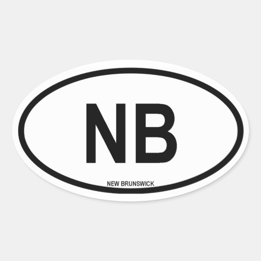 ニューブランズウィック「NB」 楕円形シール (正面)
