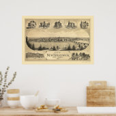 ニューブランズウィックNJパノラママップ – 1880 ポスター (キッチン)