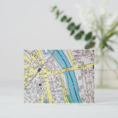 ニューブランズウィックNJヴィンテージの地図 ポストカード (スタンド正面)