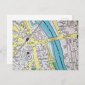 ニューブランズウィックNJヴィンテージの地図 ポストカード (正面/裏面)