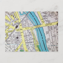 ニューブランズウィックNJヴィンテージの地図 ポストカード