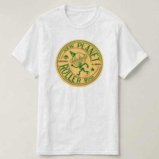 ニュープラネットローラーリンク,シカゴ, IL Tシャツ (デザイン正面)
