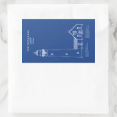 ニュープレスクアイルライトハウス – ミシガン州 – AD 長方形シール (バッグ)