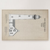 ニュープレスクアイルライトハウス – ミシガン州 – SBD ジグソーパズル (横)