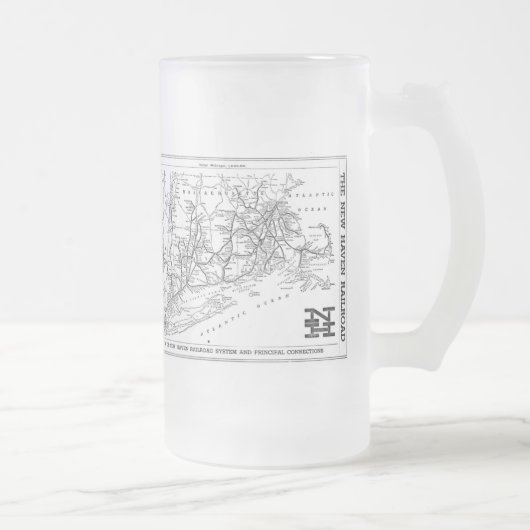 ニューヘブンの鉄道1956地図 フロストグラスビールジョッキ (右)