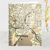 ニューヘブンのCTのヴィンテージの地図 カード (黄色い花)