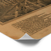 ニューヘブンコネチカット1879アンティークパノラママップ ポスター (角)