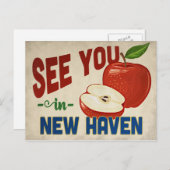 ニューヘブンコネチカットApple – ヴィンテージトラベル ポストカード (正面/裏面)