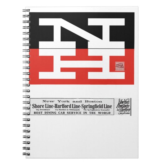 ニューヘブン鉄道ロゴ飲料用コースター ノートブック (正面)