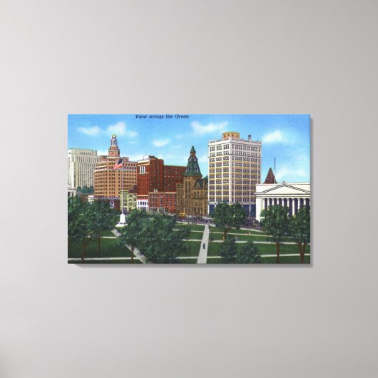 ニューヘブン、緑の向こうからCTView キャンバスプリント (正面)