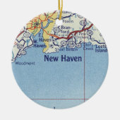 ニューヘブンCTヴィンテージマップ セラミックオーナメント (正面)