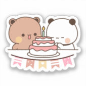 ニューベアとパンダ・ブブドゥドゥドカップル シール (正面)