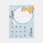 ニューベイビーインファントマイルストーンキリン 記念写真 フリースブランケット (正面)