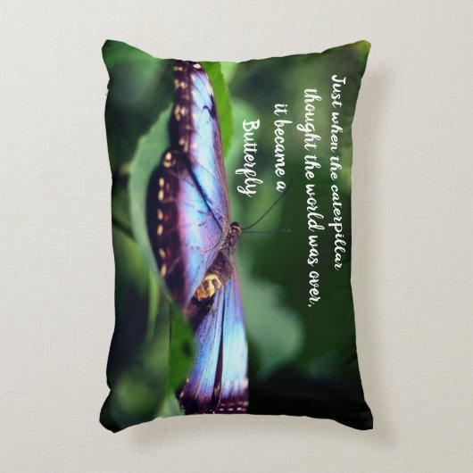 ニューベジニングスバタフライ感動的引用文  アクセントクッション (正面(垂直))