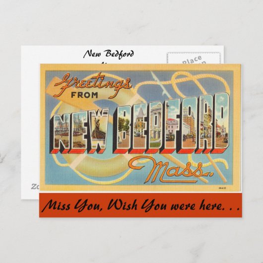 ニューベッドフォードからの挨拶 ポストカード (正面/裏面)