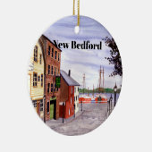 ニューベッドフォードマサチューセッツ絵画ニューイングランド セラミックオーナメント (右)