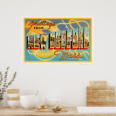 ニューベッドフォードマサチューセッツMAオールドトラベル土産 ポスター (キッチン)