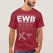 ニューベッドフォードリージョナルエアポートEWB Tシャツ (正面)
