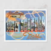 ニューベッドフォード,マサチューセッツ州ヴィンテージビッグレター ポストカード (正面)