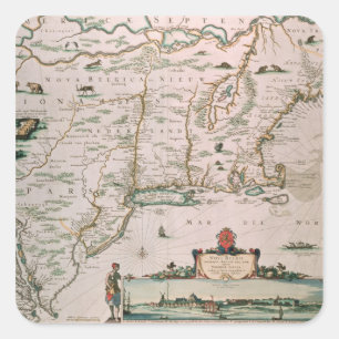 ニューベルギー、「Atlas Contrictus」からのプレートc.1671 スクエアシール