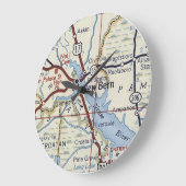 ニューベルンNC 50の地図 ラージ壁時計 (傾斜)