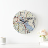 ニューベルンNC 50の地図 ラージ壁時計 (ホーム)