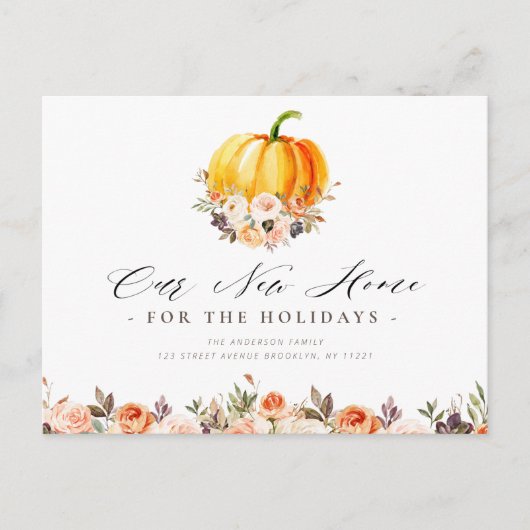 ニューホリデーホーム，感謝祭の引っ越しはがき ポストカード (正面)