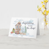 ニューホームおめでとうかわいいクリスマスウォーター色 カード (黄色い花)