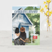 ニューホームおめでとうアジアンアメリカンLesbianカップル カード (黄色い花)