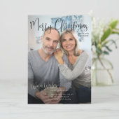 ニューホームからのメリークリスマス垂直方向の写真 シーズンカード (スタンド正面)