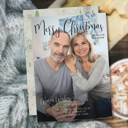 ニューホームからのメリークリスマス垂直方向の写真 シーズンカード