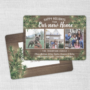 ニューホームから3 Photo Christmas Greenery & Lights シーズンカード