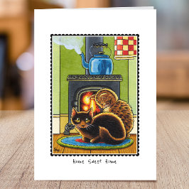 ニューホームかわいい猫絵画の折りカスタム畳み カード